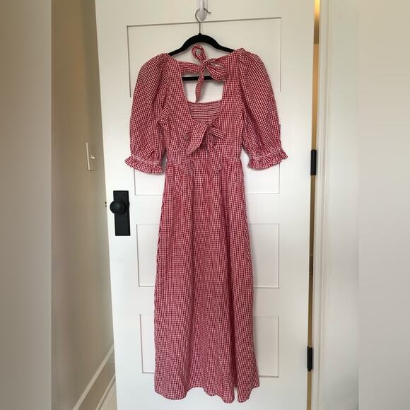 NWT Red Plaid Midi Dress - Picture 11 of 13